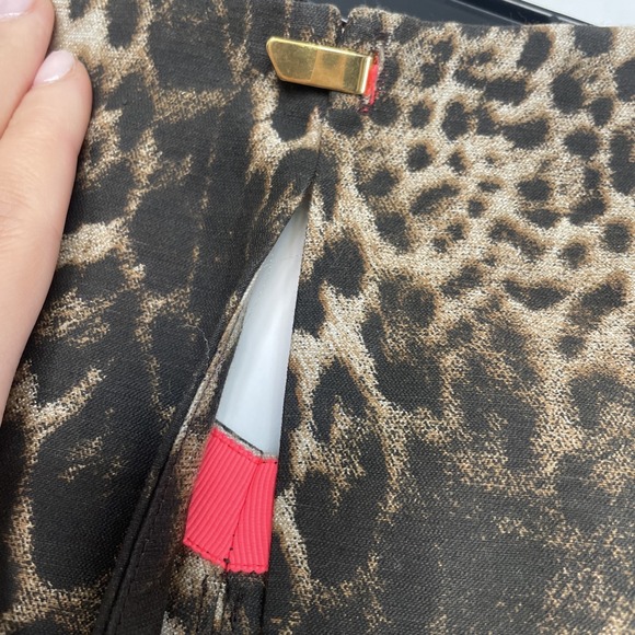 Maje Leapord Print Shift Dress Size 1 Linen Fabric Animal Print Neutral - Picture 5 of 6